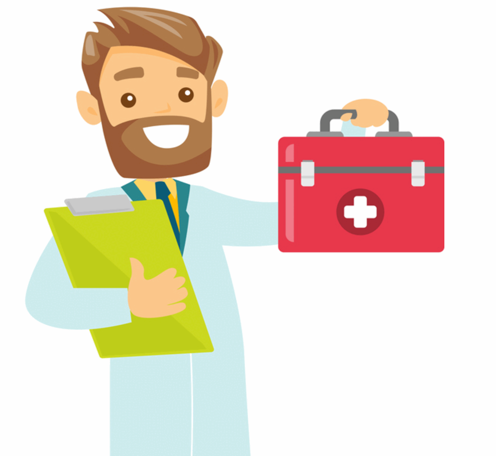 Illustration d’un professionnel de santé préparant son projet de cabinet